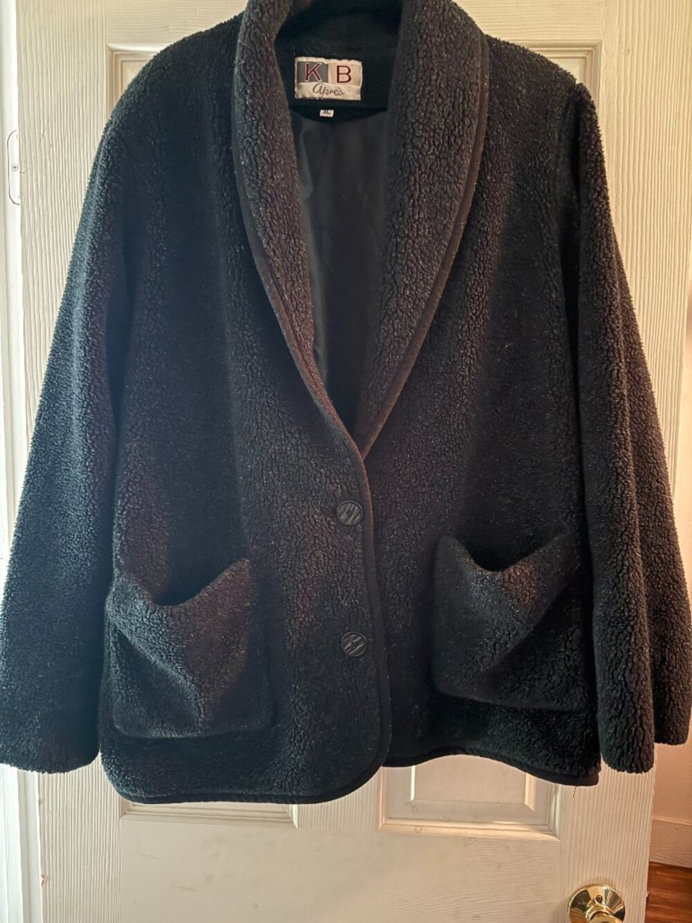Vintage button up fleece cardigan/blazer